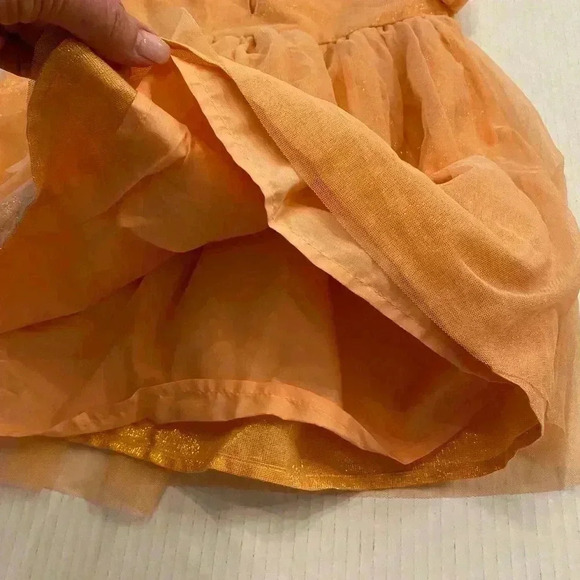 Toddler Tulle Peach Orange Shimmer Rosette Layered Pretty Party Dress NEW  2T - Picture 11 of 13